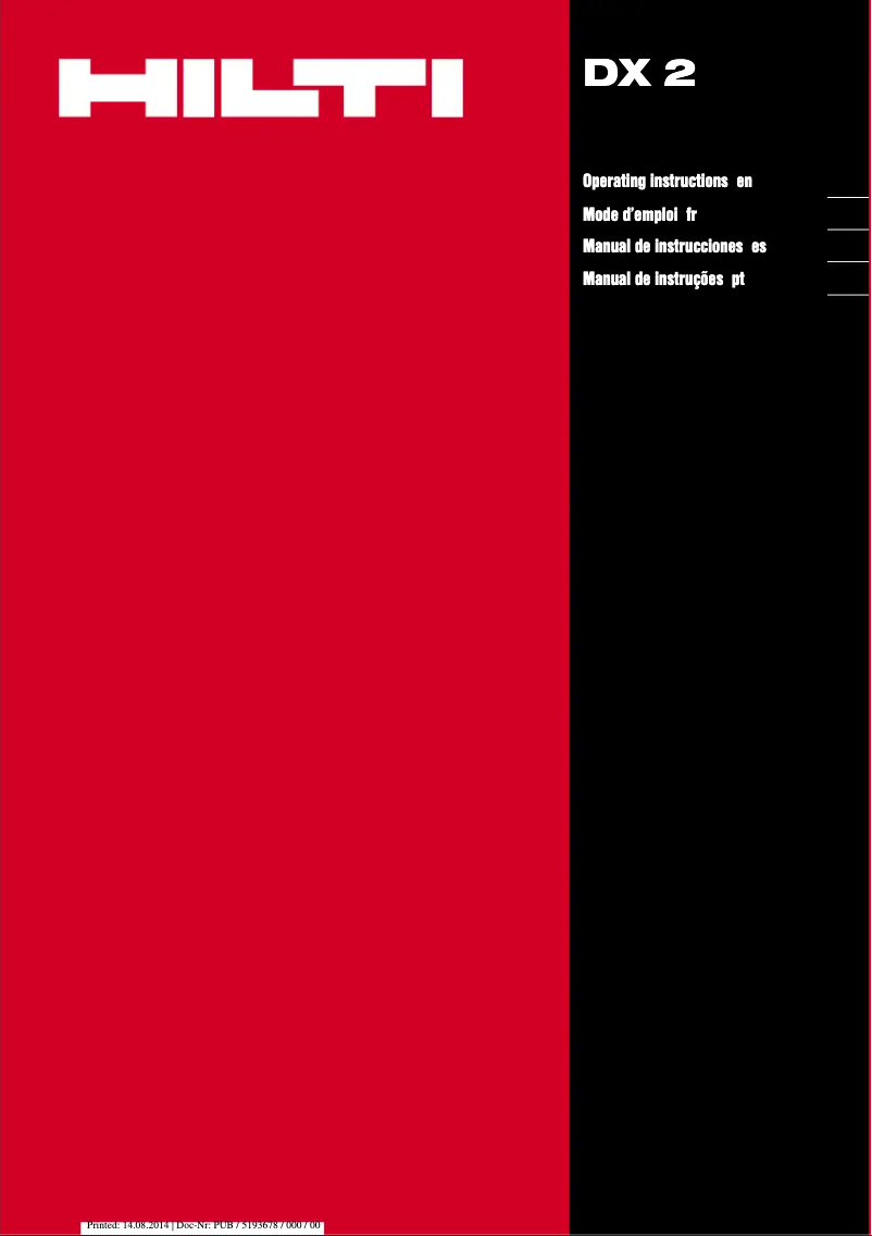 Page n°1 - Manuel utilisateur Hilti DX 2