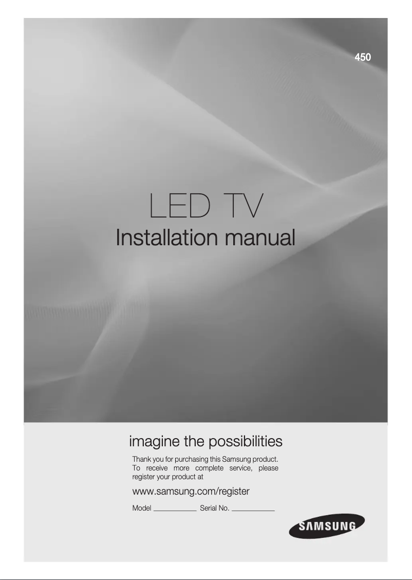Page n°1 - Manuel utilisateur Samsung HG40AD450BW