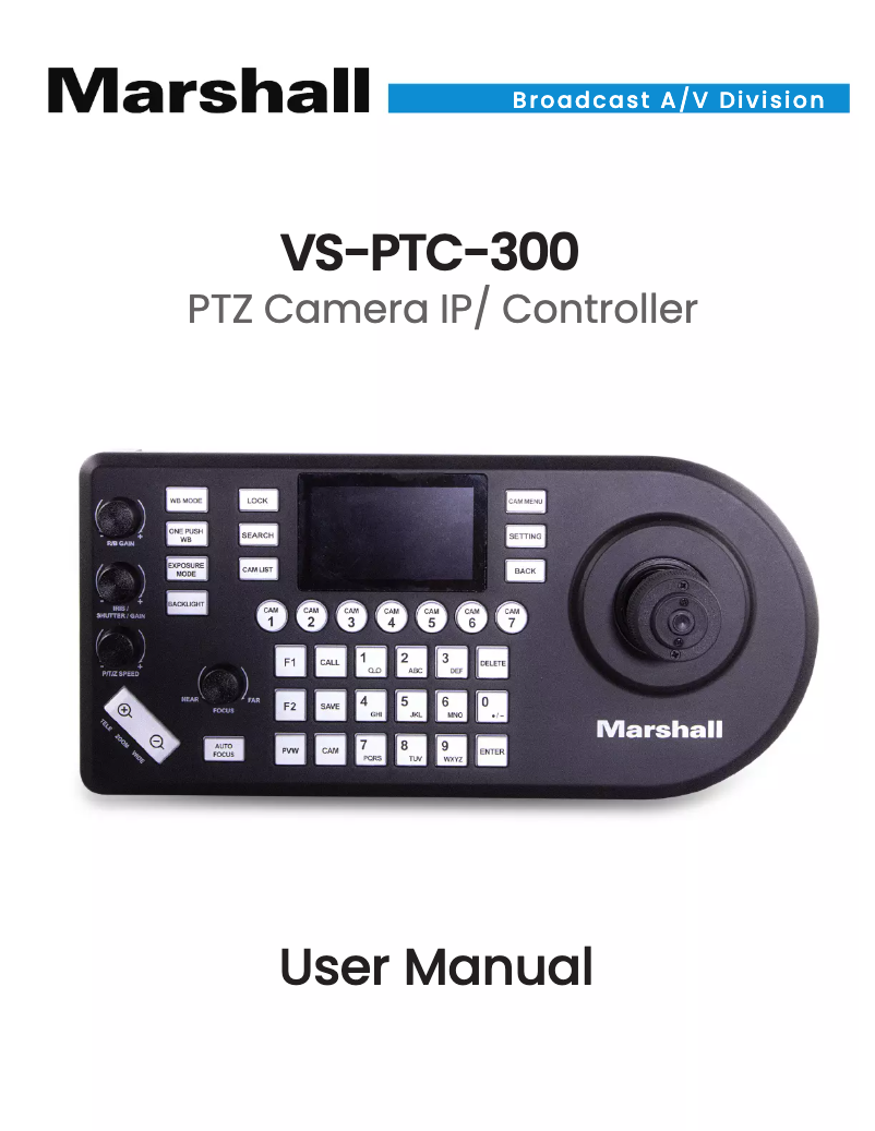 Page 1 de la notice Manuel utilisateur Marshall Electronics VS-PTC-300