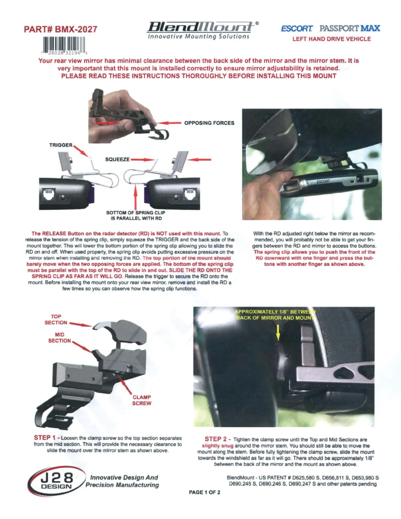 Image de la première page du manuel de l'appareil BMX-2027