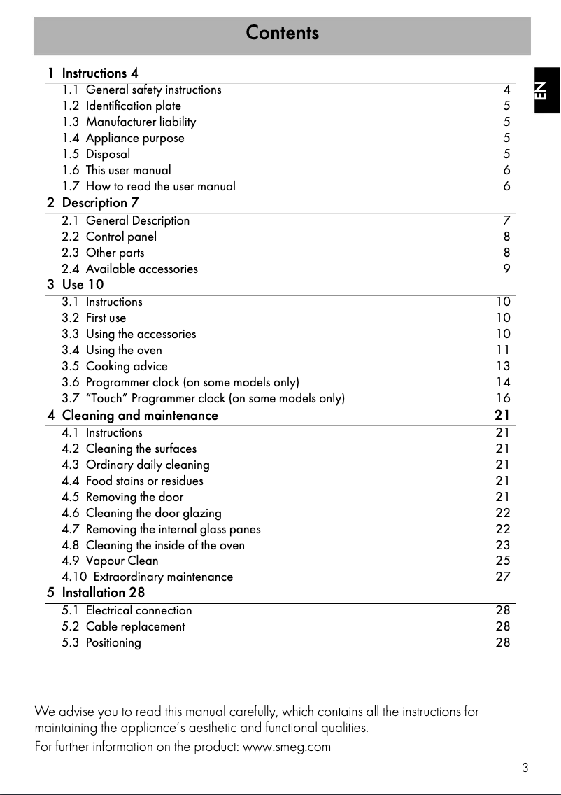 Page 1 de la notice Manuel utilisateur Smeg SFA9315XR