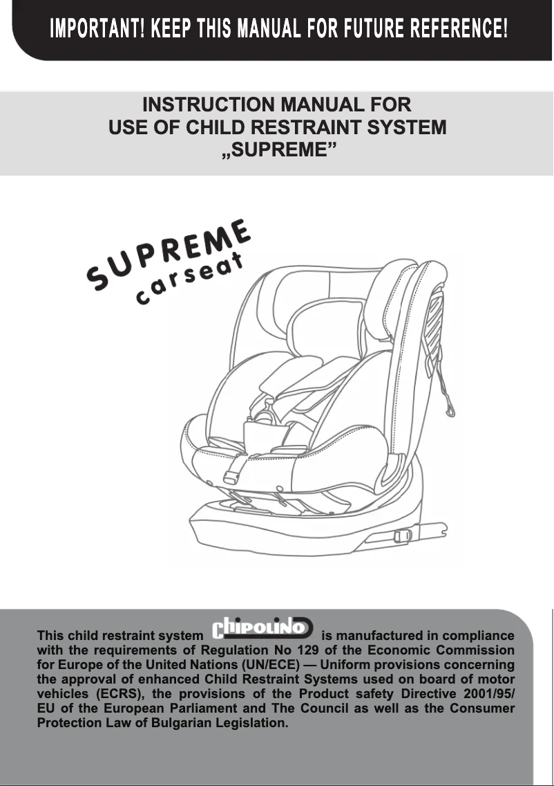 Page n°1 - Manuel utilisateur Chipolino Supreme