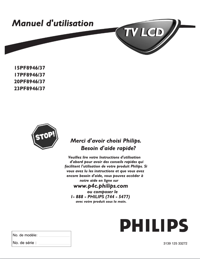 Image de la première page du manuel de l'appareil 23PF8946