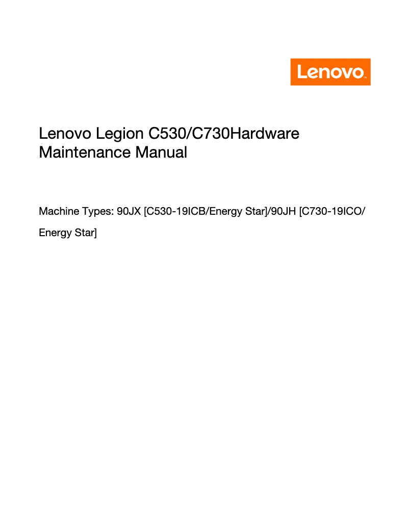 Página 1 del manual Manual de usuario Lenovo Legion C730