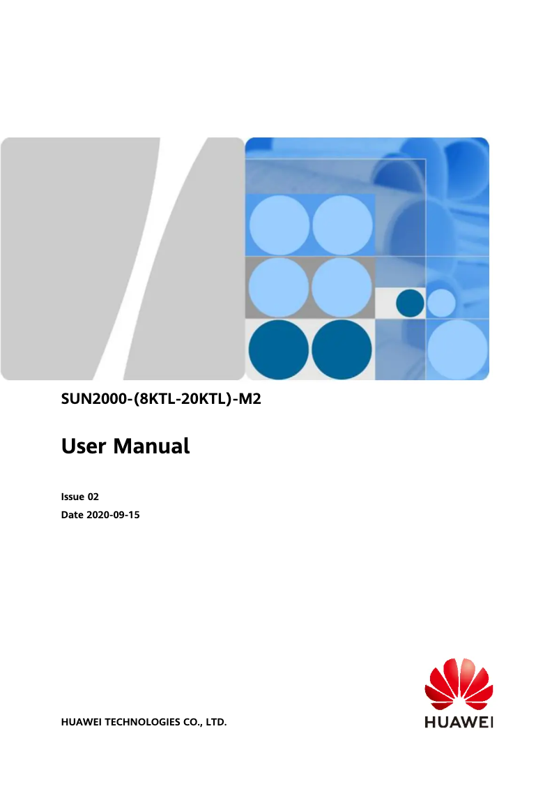 Page 1 de la notice Manuel utilisateur Huawei SUN2000MA-20KTL-M2