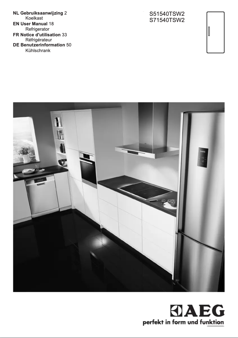 Page n°1 - Manuel utilisateur AEG S71540TSW2