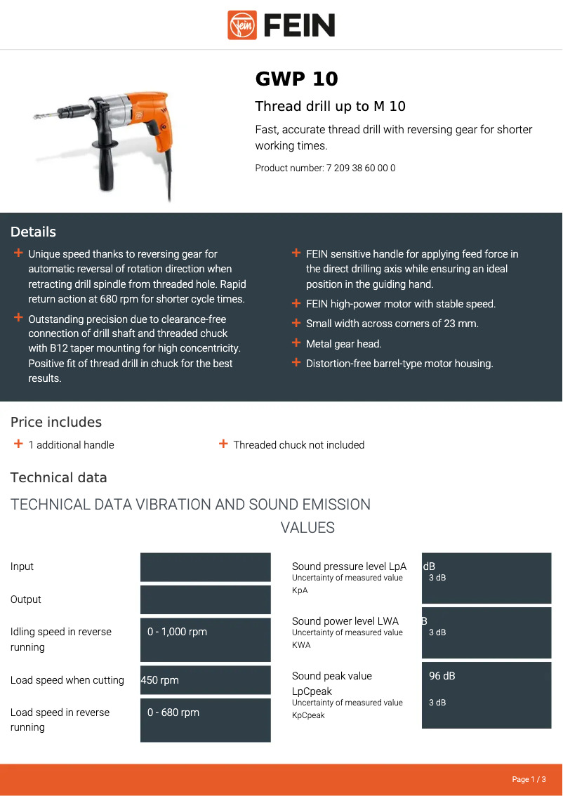 Image de la première page du manuel de l'appareil GWP 10