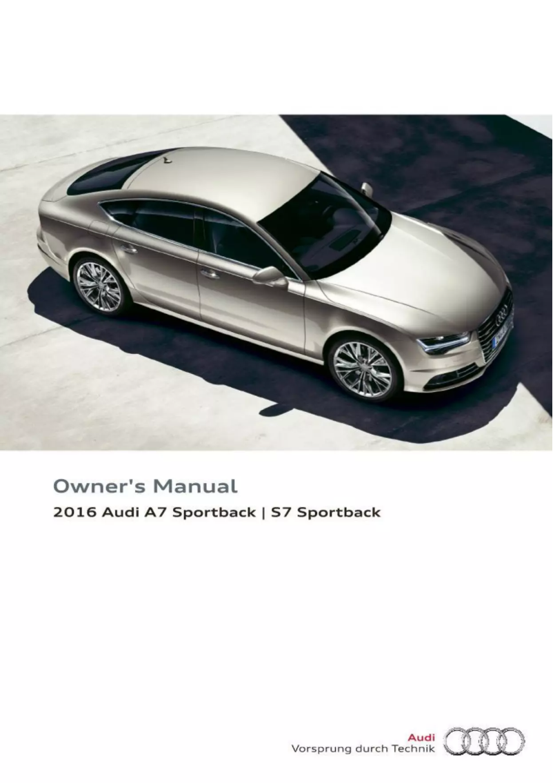 Page 1 de la notice Manuel utilisateur Audi S7 Sportback (2016)