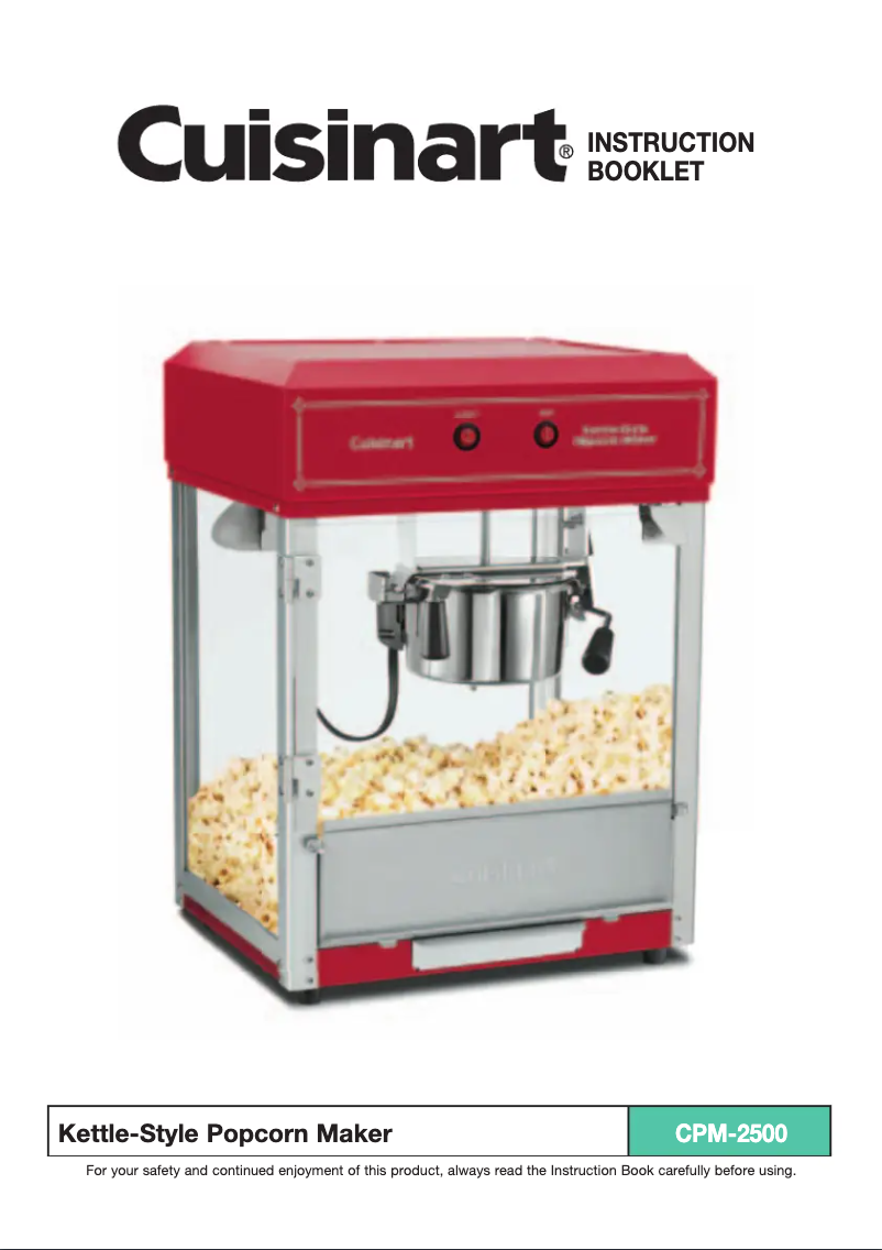 Page 1 de la notice Manuel utilisateur Cuisinart CPM-2500