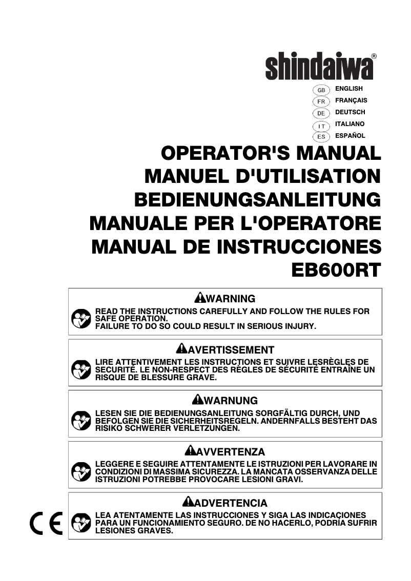 Image de la première page du manuel de l'appareil EB600RT
