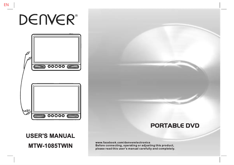 Page n°1 - Manuel utilisateur Denver MTW-1085