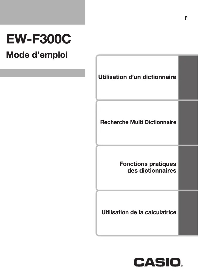 Page 1 de la notice Manuel utilisateur Casio EW-F300C