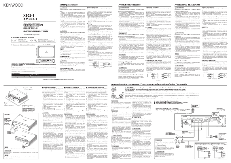 Page n°1 - Manuel utilisateur Kenwood Excelon X502-1