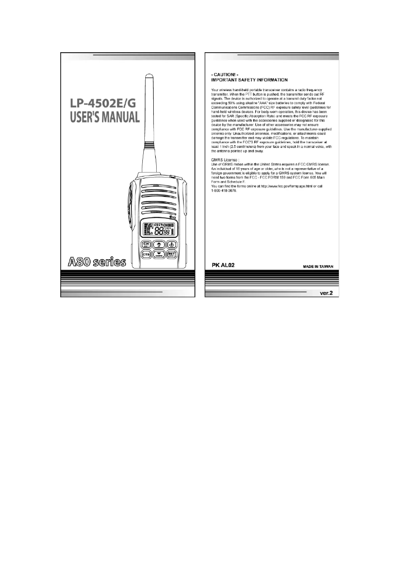 Page 1 de la notice Manuel utilisateur Wintec LP-4502E/G