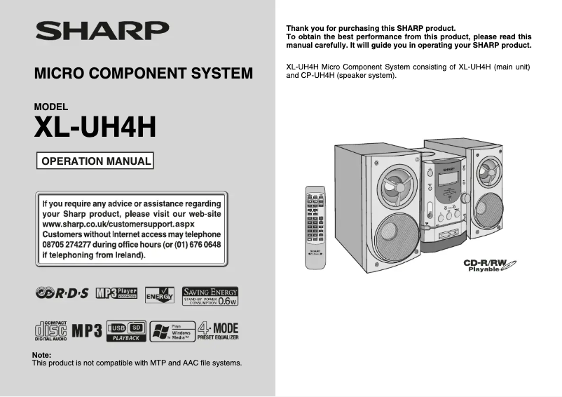 Image de la première page du manuel de l'appareil XLUH4H