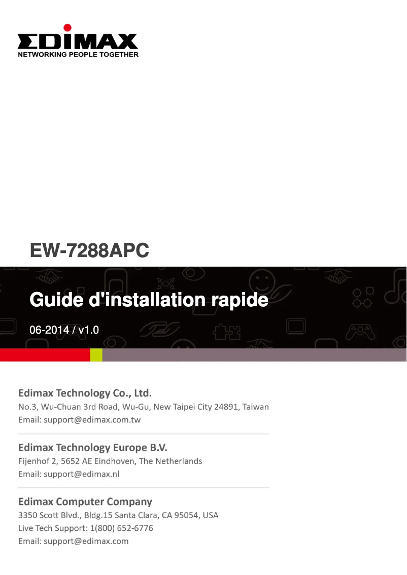 Image de la première page du manuel de l'appareil EW-7288APC
