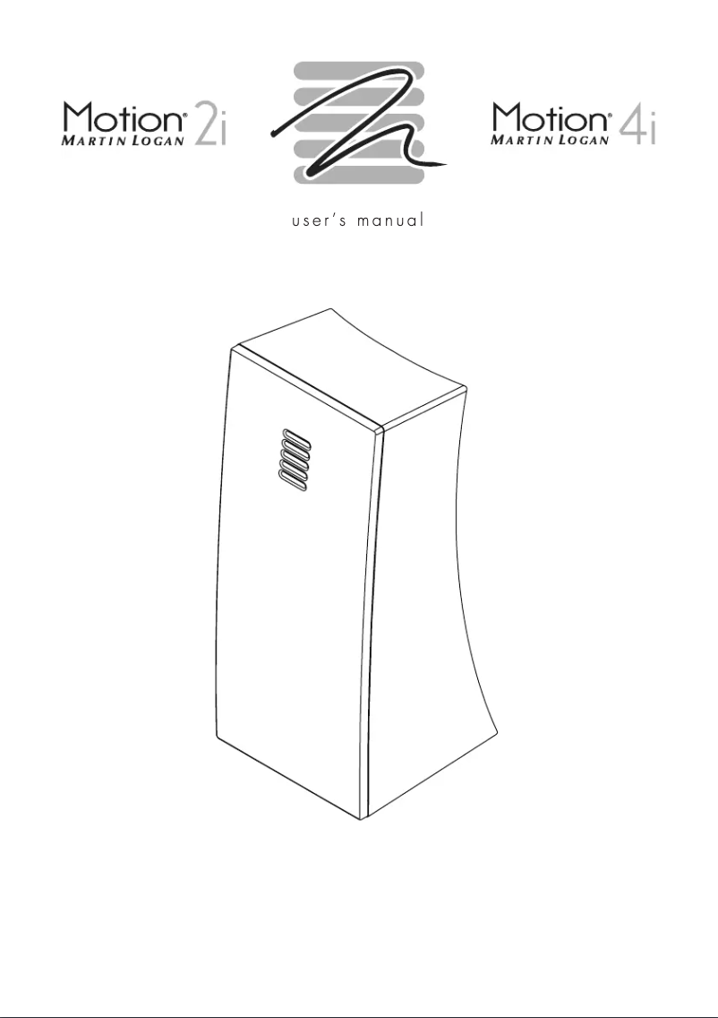 Page 1 de la notice Manuel utilisateur Martin Logan Motion 2i