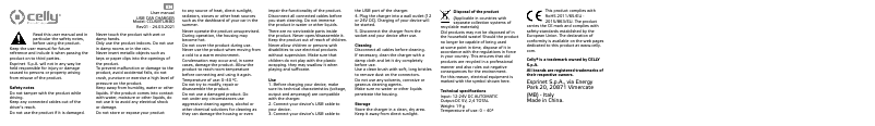 Page 1 de la notice Manuel utilisateur Celly CCUSBTURBO
