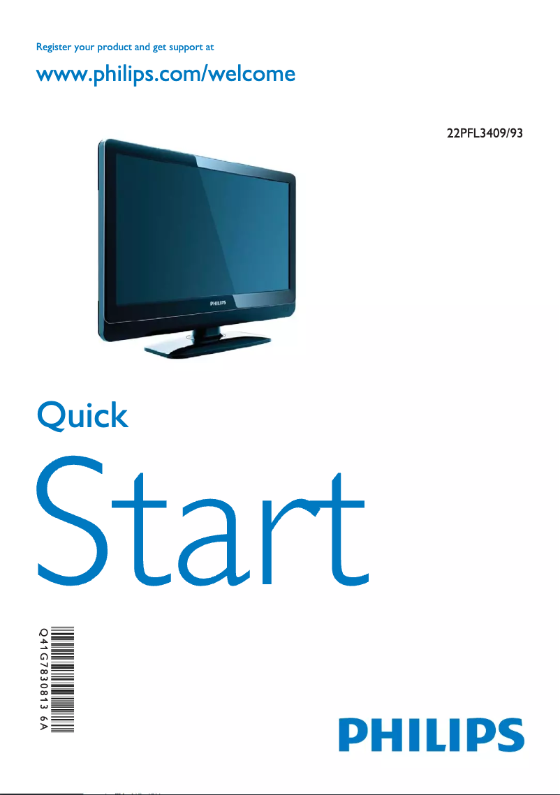 Imagen de la primera página del manual del dispositivo 22PFL3409