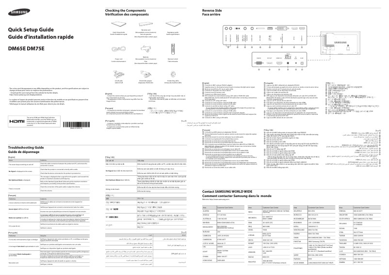 Image de la première page du manuel de l'appareil DM75E