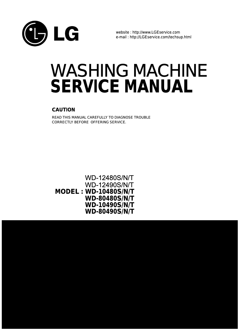 Page 1 de la notice Manuel utilisateur LG WD-80480S