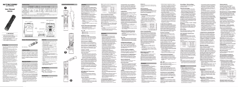 Page 1 de la notice Manuel utilisateur Nitecore EDC33