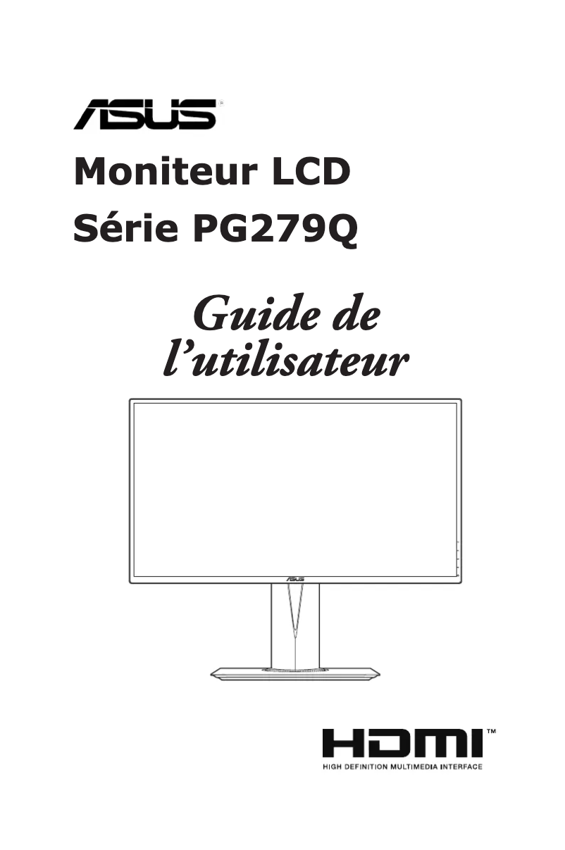 Page 1 de la notice Manuel utilisateur Asus ROG Swift PG279QZ
