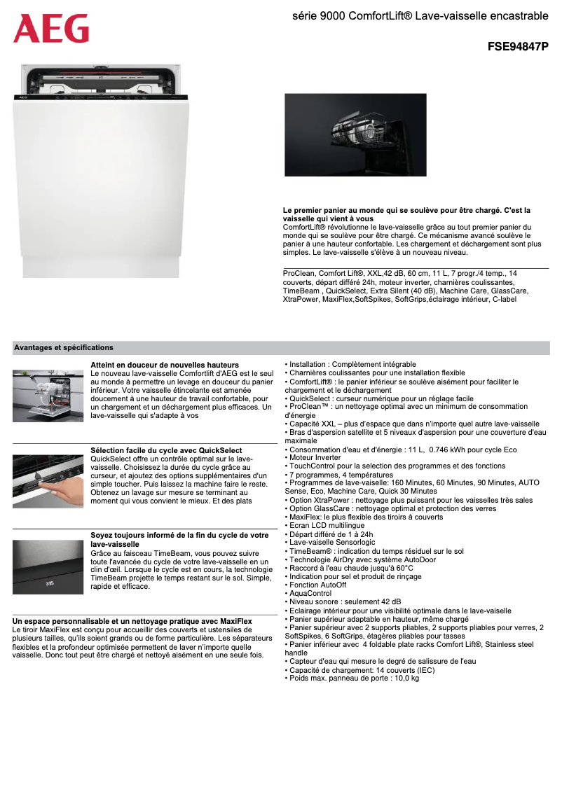 Image de la première page du manuel de l'appareil FSE94847P