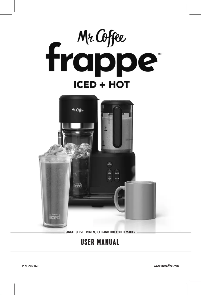 Page 1 de la notice Manuel utilisateur Mr. Coffee Frappe Iced + Hot