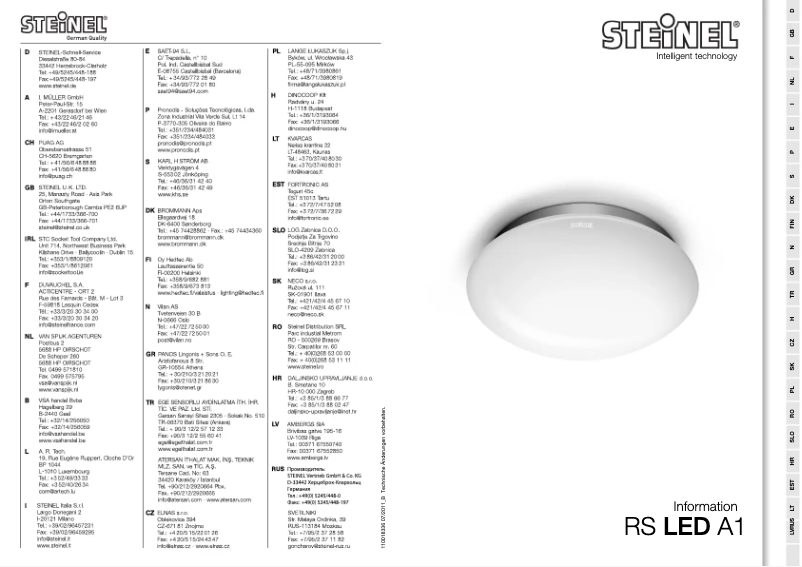 Page 1 de la notice Manuel utilisateur Steinel RS LED A1
