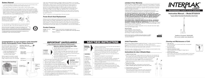 Image de la première page du manuel de l'appareil Opti-Clean