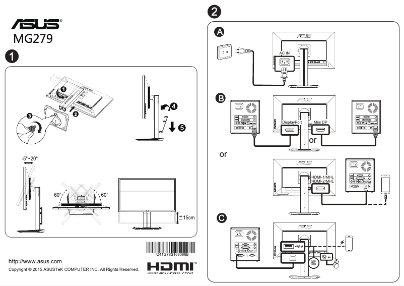 Página 1 del manual Manual de usuario Asus MG279Q