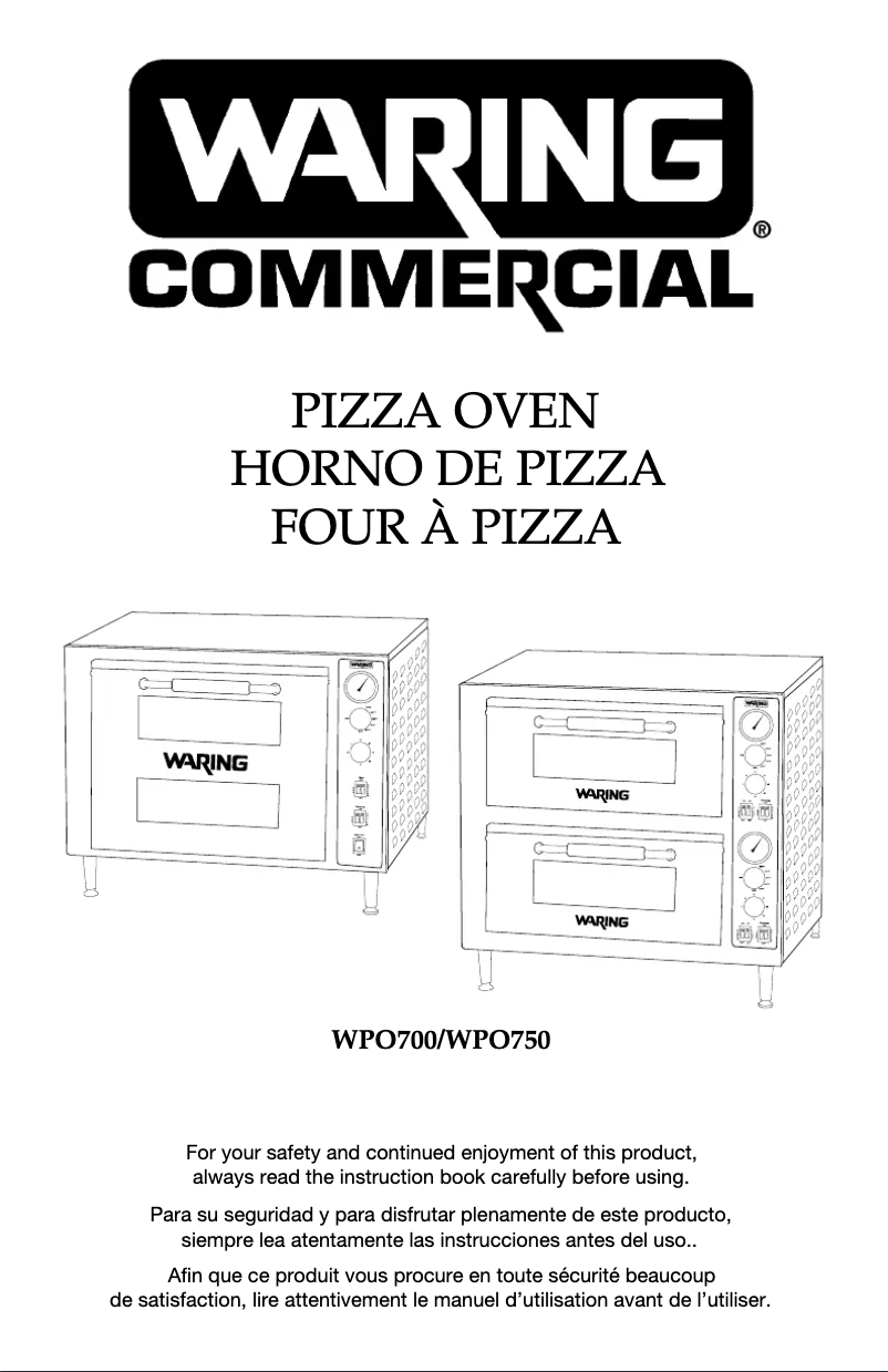 Page n°1 - Instructions / montage Waring Commercial WPO750