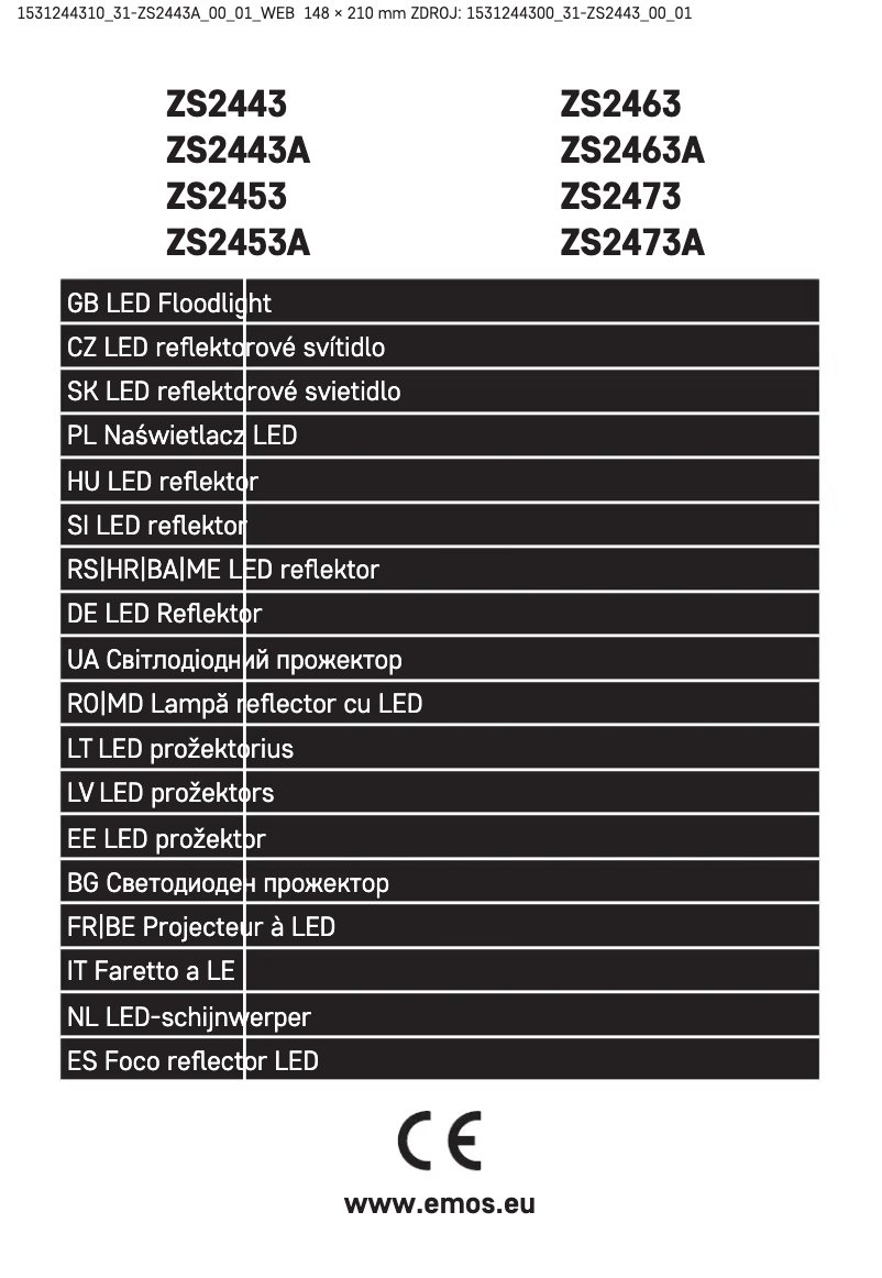 Page n°1 - Manuel utilisateur Emos ZS2443A