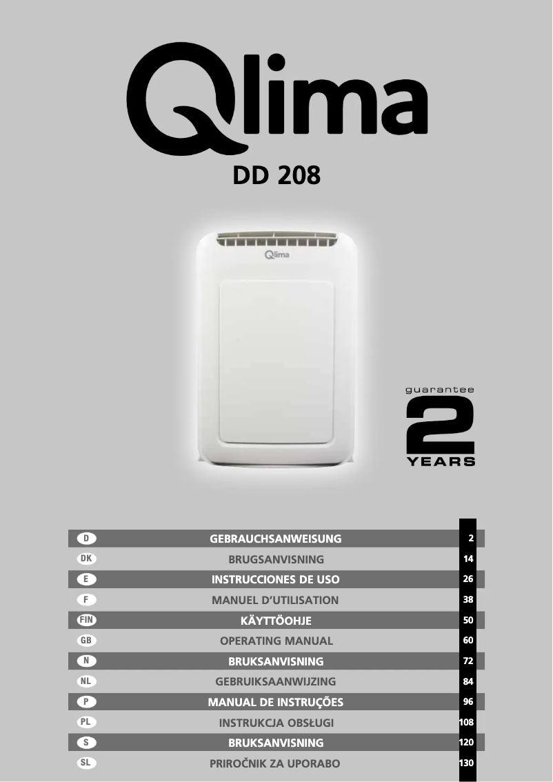 Imagen de la primera página del manual del dispositivo DD208