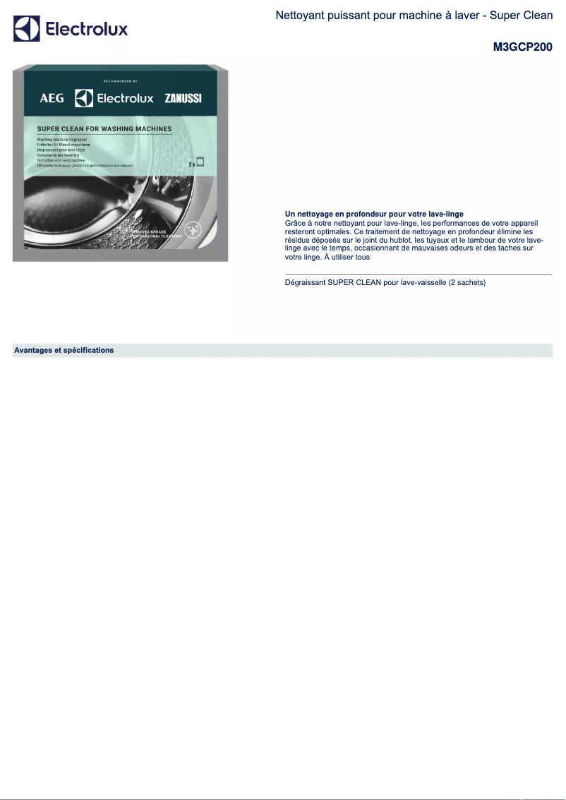 Image de la première page du manuel de l'appareil M3GCP200