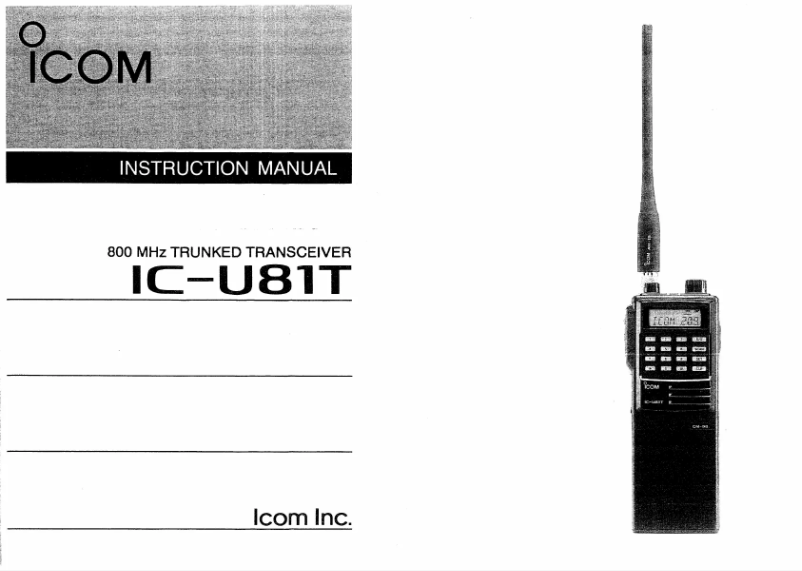 Image de la première page du manuel de l'appareil IC-U81T