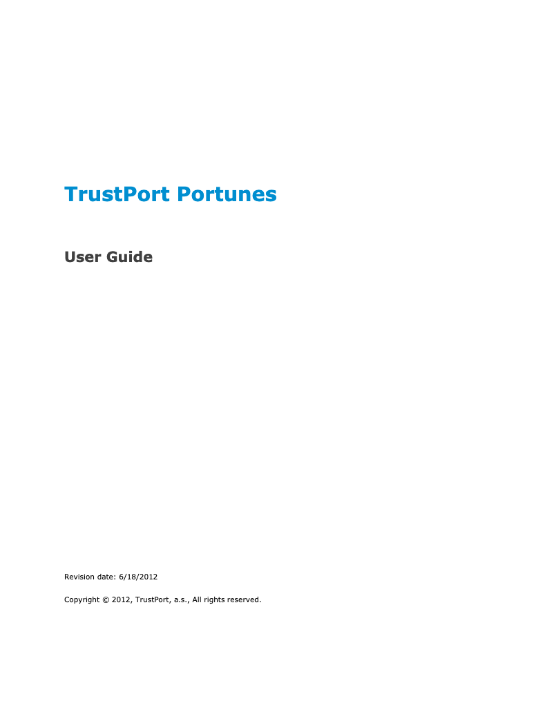 Page n°1 - Manuel utilisateur TrustPort Portunes