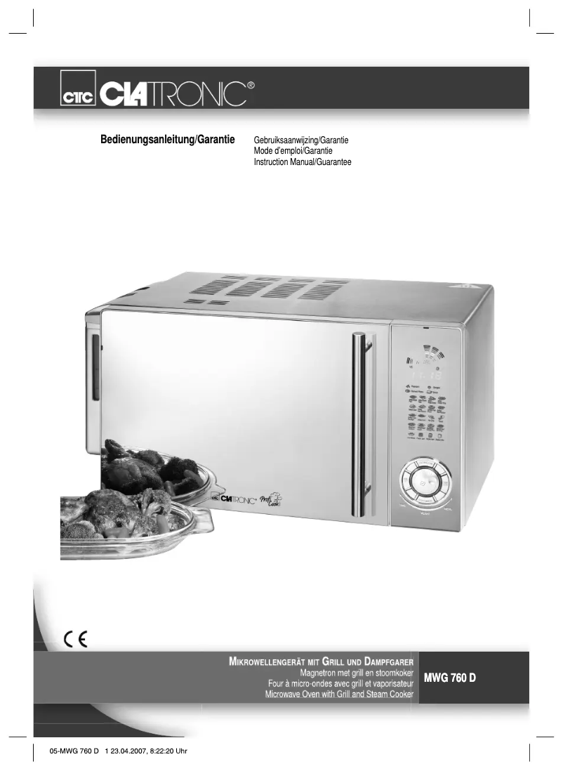 Page 1 de la notice Manuel utilisateur Clatronic MWG 760D