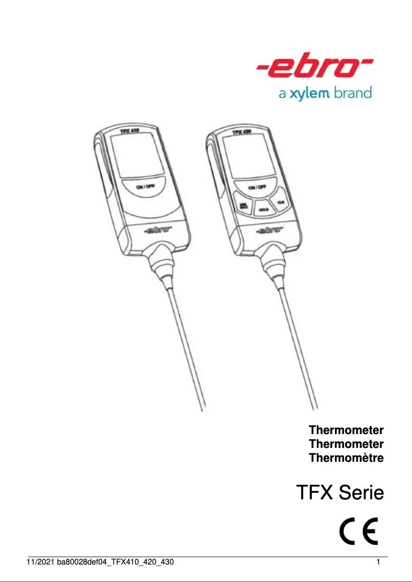 Page 1 de la notice Manuel utilisateur Ebro TFX 420