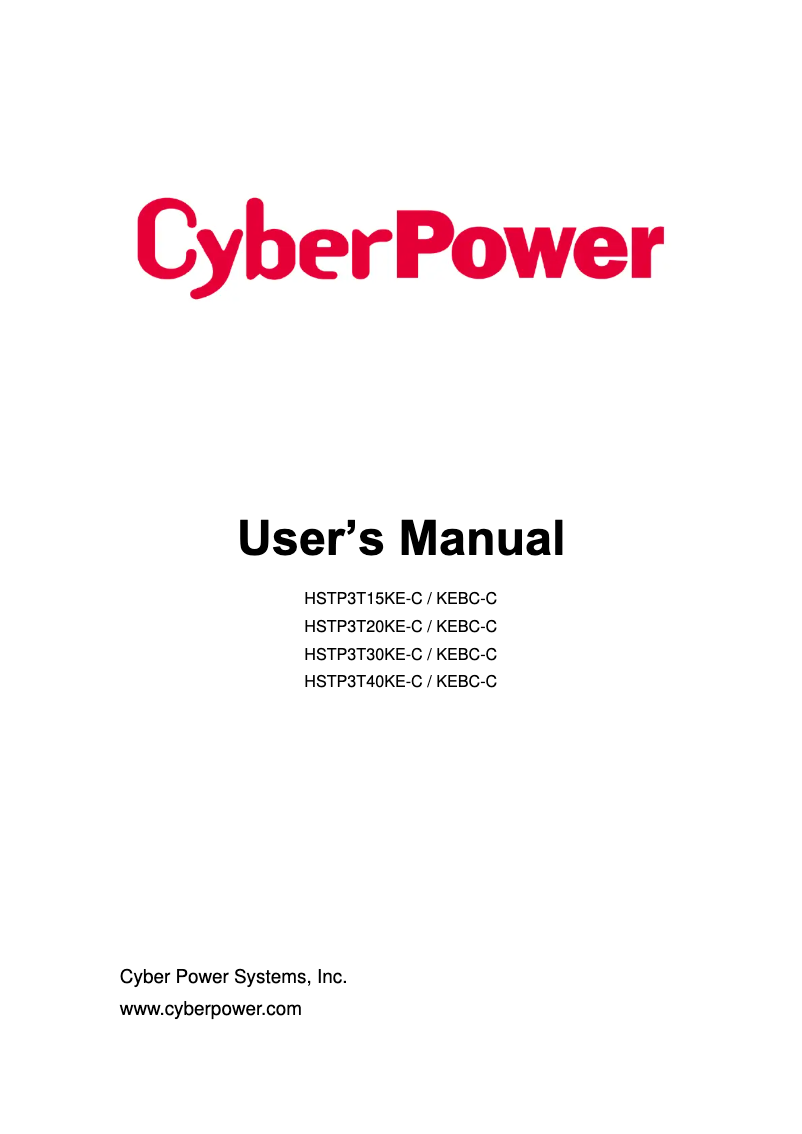 Page 1 de la notice Manuel utilisateur CyberPower HSTP3T40KE-C