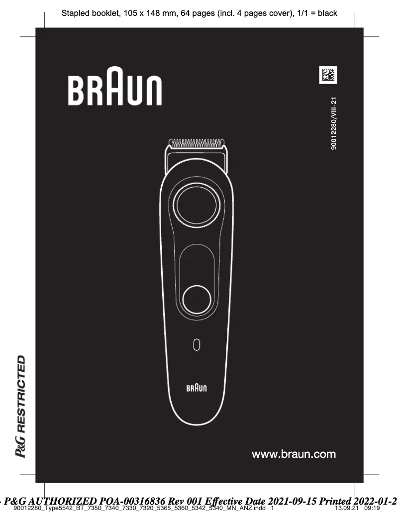 Page 1 de la notice Manuel utilisateur Braun BT7320