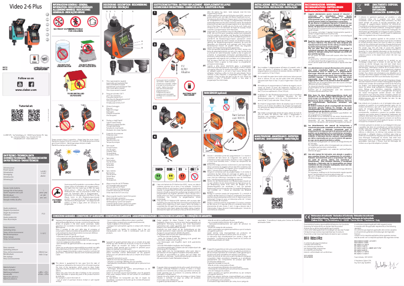 Page n°1 - Manuel utilisateur Claber Aquauno Video-6 Plus 8413