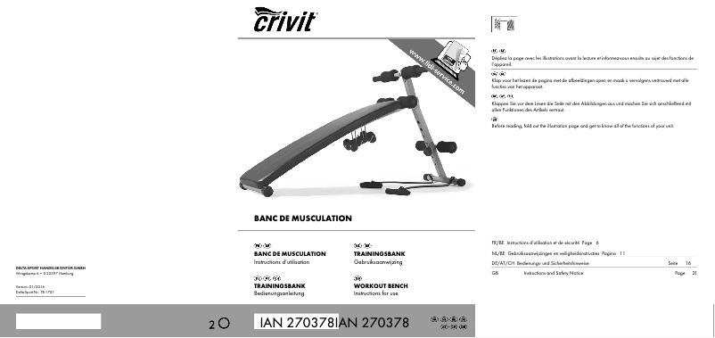 Page 1 de la notice Manuel utilisateur Crivit IAN 270378