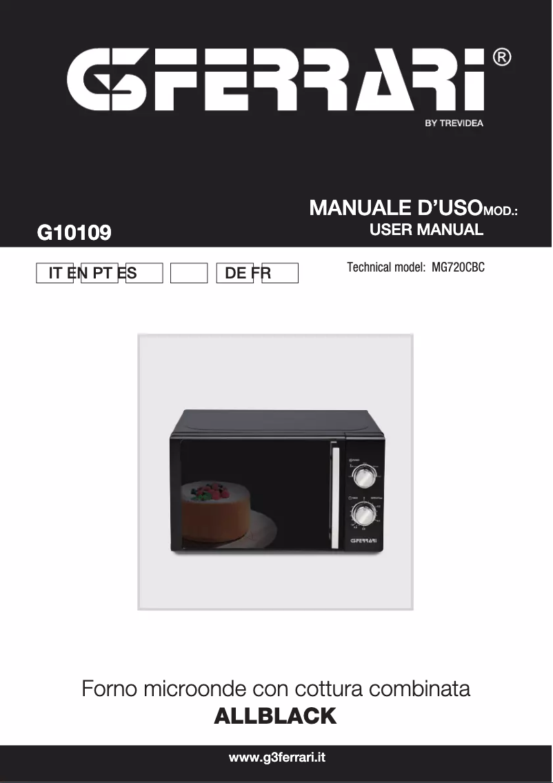 Image de la première page du manuel de l'appareil Allblack G10109
