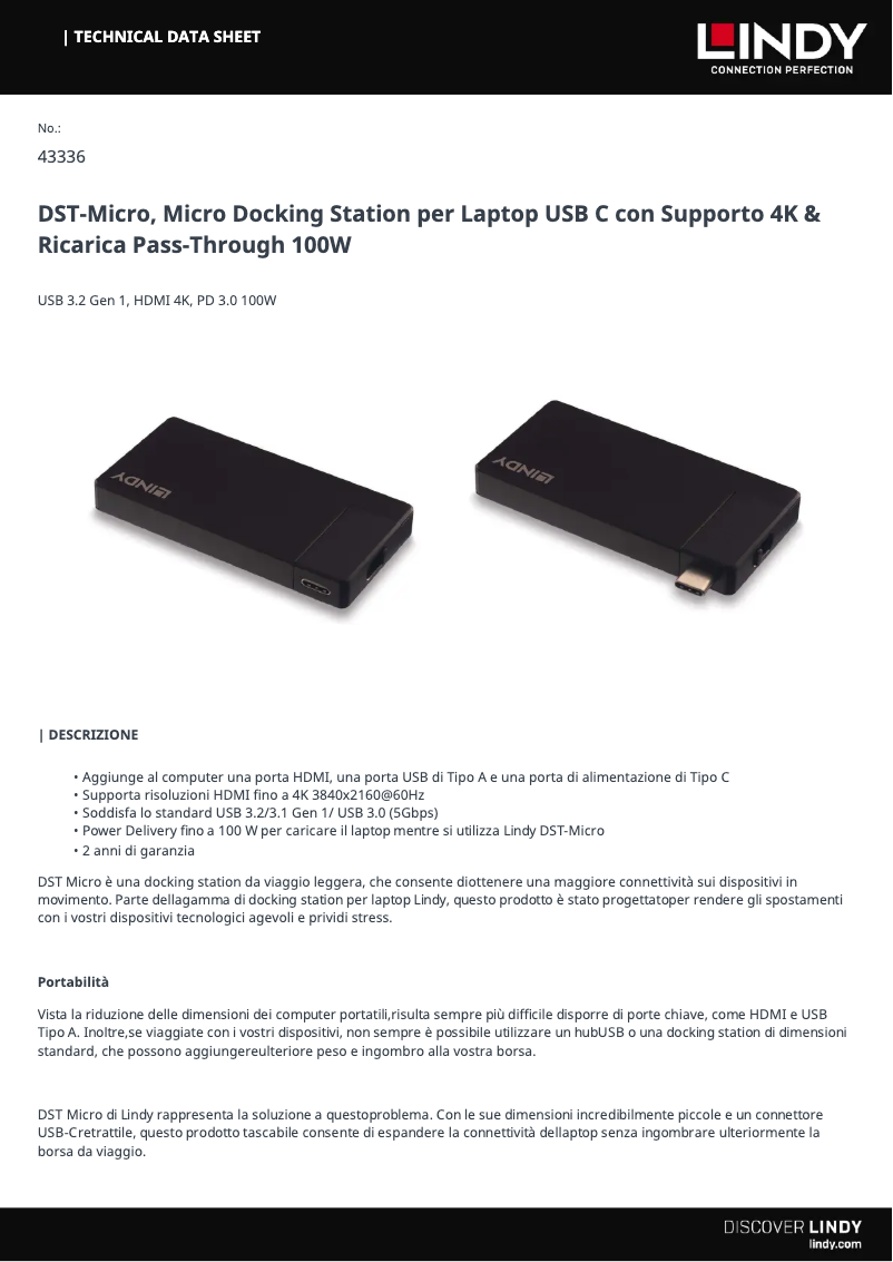 Page 1 de la notice Manuel utilisateur Lindy 43336