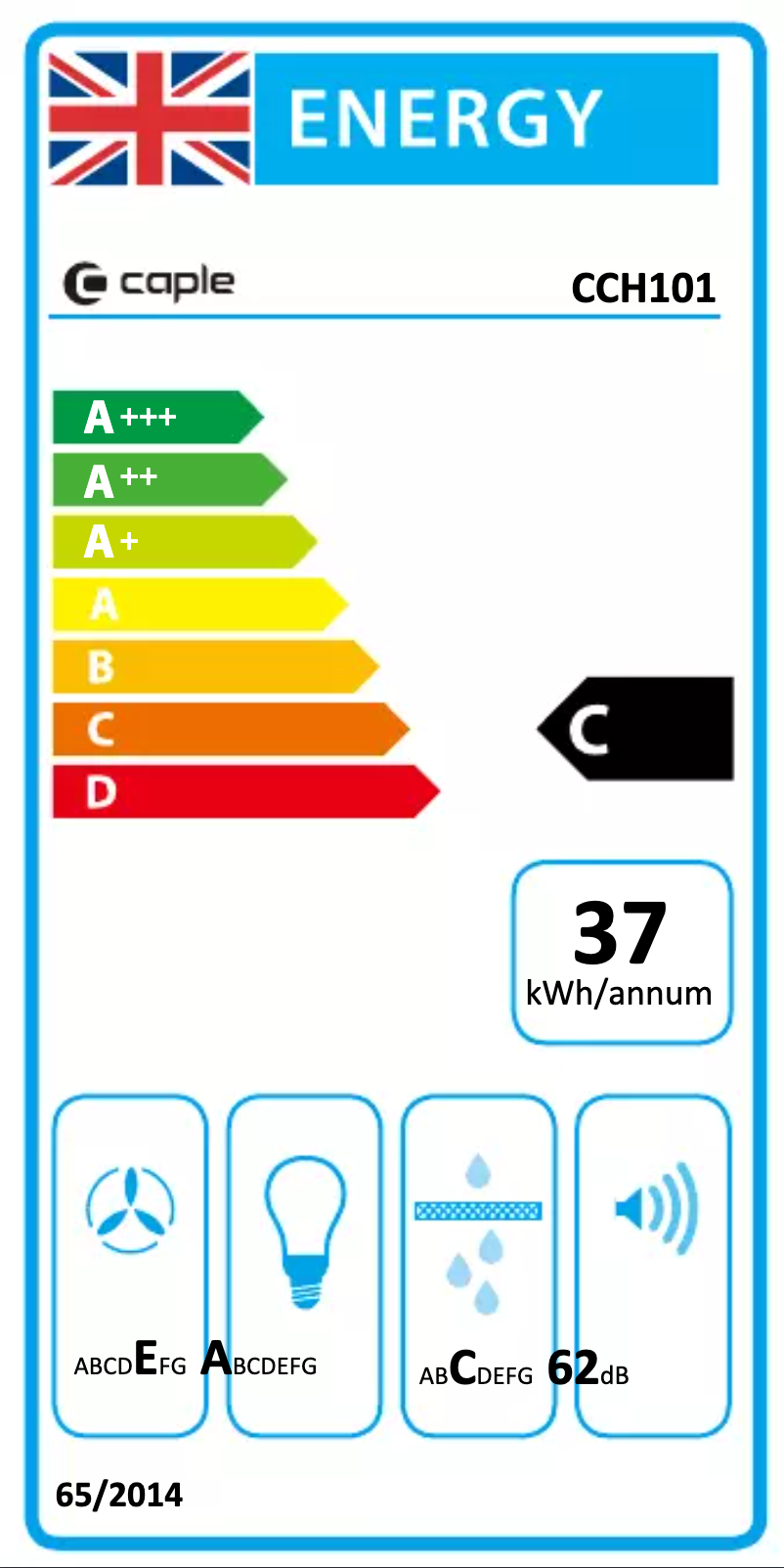Page 1 de la notice Label énergétique Caple CCH101
