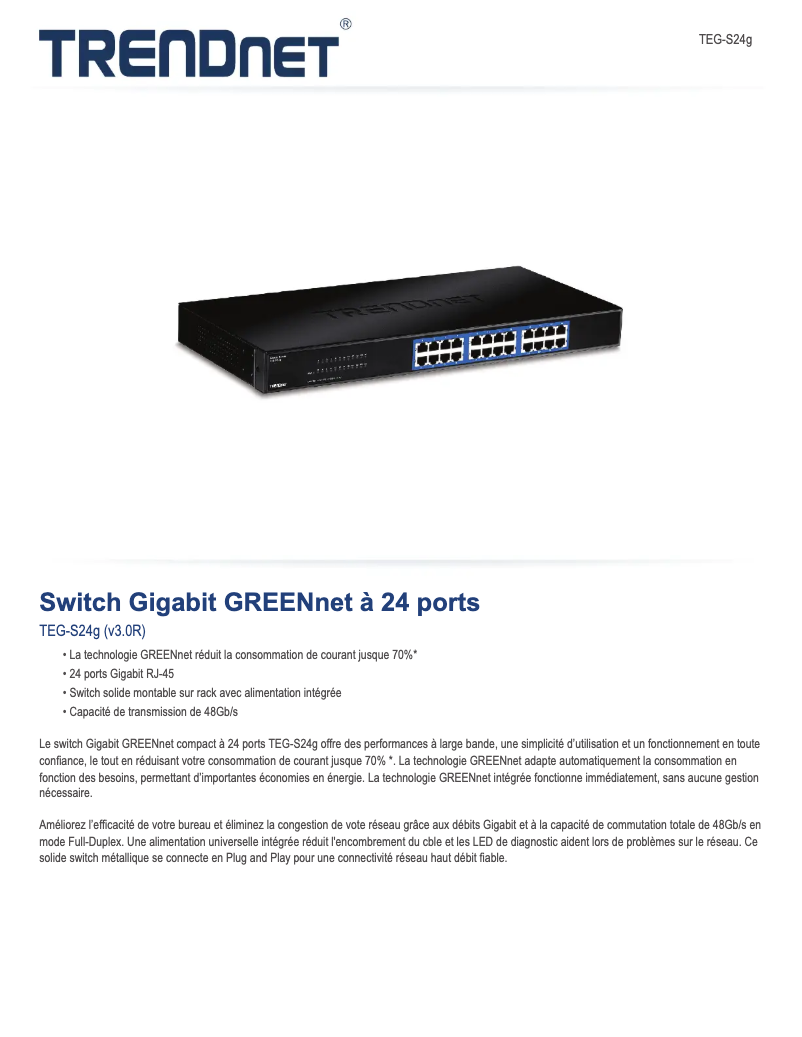 Image de la première page du manuel de l'appareil TEG-S24g