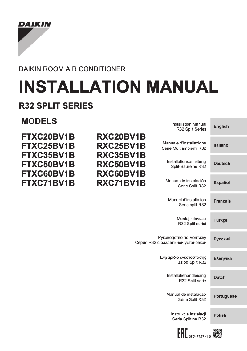 Página 1 del manual Manual de usuario Daikin RXC71BV1B