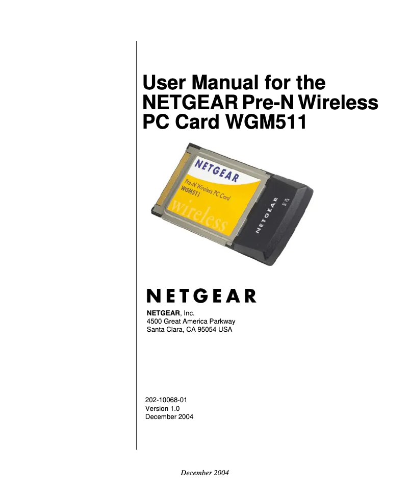Page 1 de la notice Manuel utilisateur Netgear WGM511